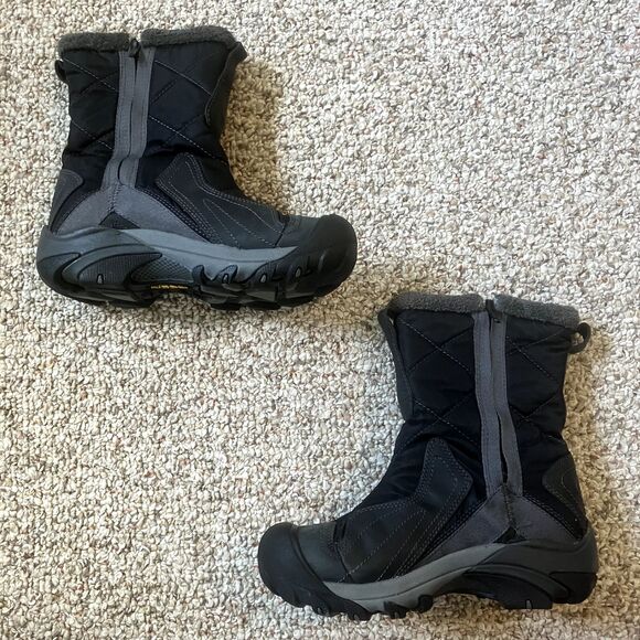 Keen Womens Boot Sz 5 Keen Dry Warm Thermal Quilted Waterproof Snow Winter Black - Picture 2 of 10